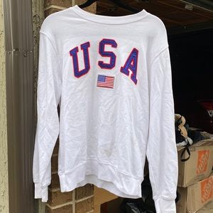 USA White Crewneck Sweatshirt